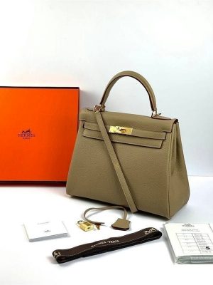 Hermes Kelly Seller 28 бежевый