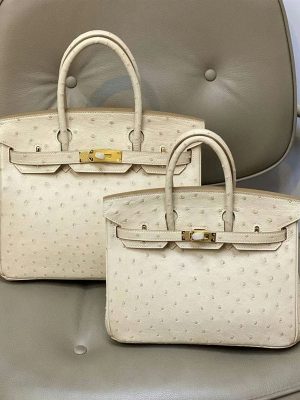 Сумка Hermes Birkin 3C Wool White Ostrich 25