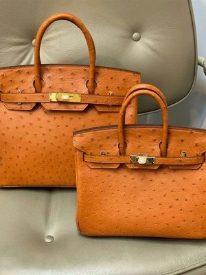 Сумка Hermes Tangerine Ostrich Birkin 25 Gold