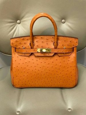 Сумка Hermes Tangerine Ostrich Birkin 25 Gold