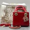 Сумка Lady Dior mini crocodile Red