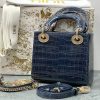 Сумка Lady Dior mini crocodile Navy