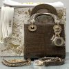 Сумка Lady Dior mini crocodile brown