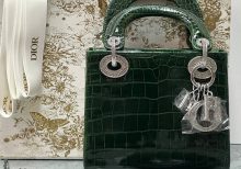 Сумка Lady Dior mini crocodile green