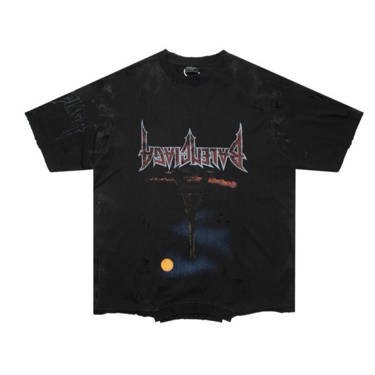 Футболка Balenciaga Paris Moon Upside Down T-Shirt Oversized