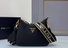 Сумка Prada Leather Shoulder Bag Gold-tone Black