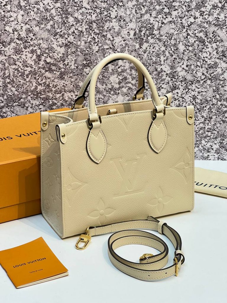 Louis Vuitton LV Onthego PM Tote Monogram Empreinte Beige