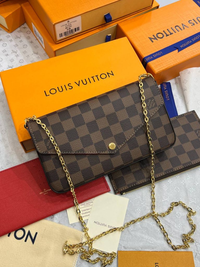Клатч Louis Vuitton Damier Ebene Canvas Pochette Felicie
