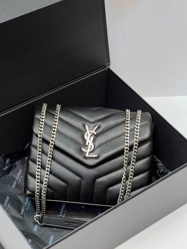 Saint Laurent YSL LOULOU SMALL IN QUILTED LEATHER Black