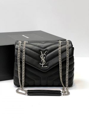 Saint Laurent YSL LOULOU SMALL IN QUILTED LEATHER Black