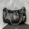 Черная сумка-хобо Saint Laurent Pac Pac YSL Ruched Hobo Black