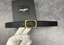 YSL SAINT LAURENT Тонкий ремень с пряжкой Frame из гладкой кожи