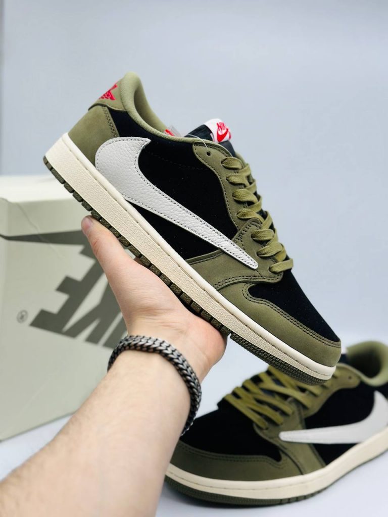 Travis Scott x Air Jordan 1 Low Black Olive