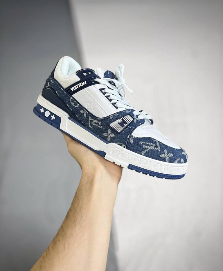 Louis Vuitton LV Trainer Sneaker White Blue