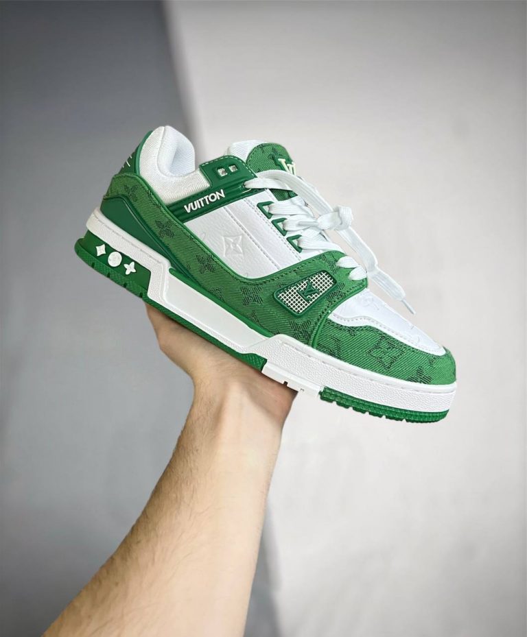 Louis Vuitton Trainer White Green Monogram