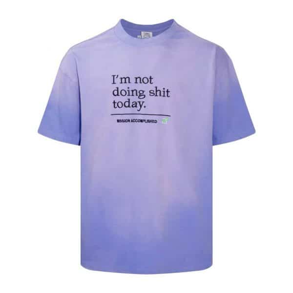Футболка VETEMENTS Not Doing Shit Today T-Shirt Washed Blue