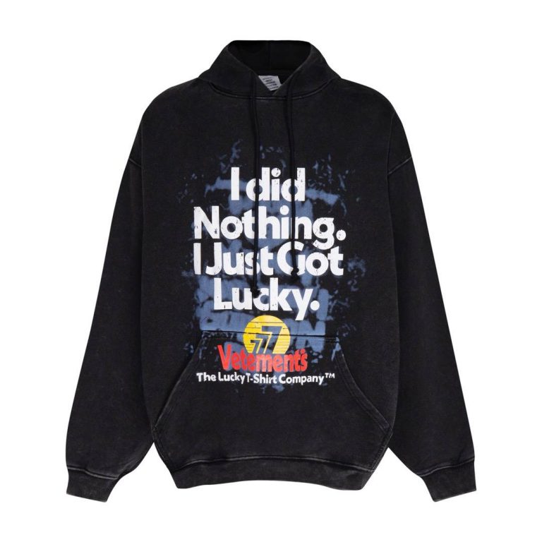 Худи Vetements I Got Lucky Hoodie Washed Black