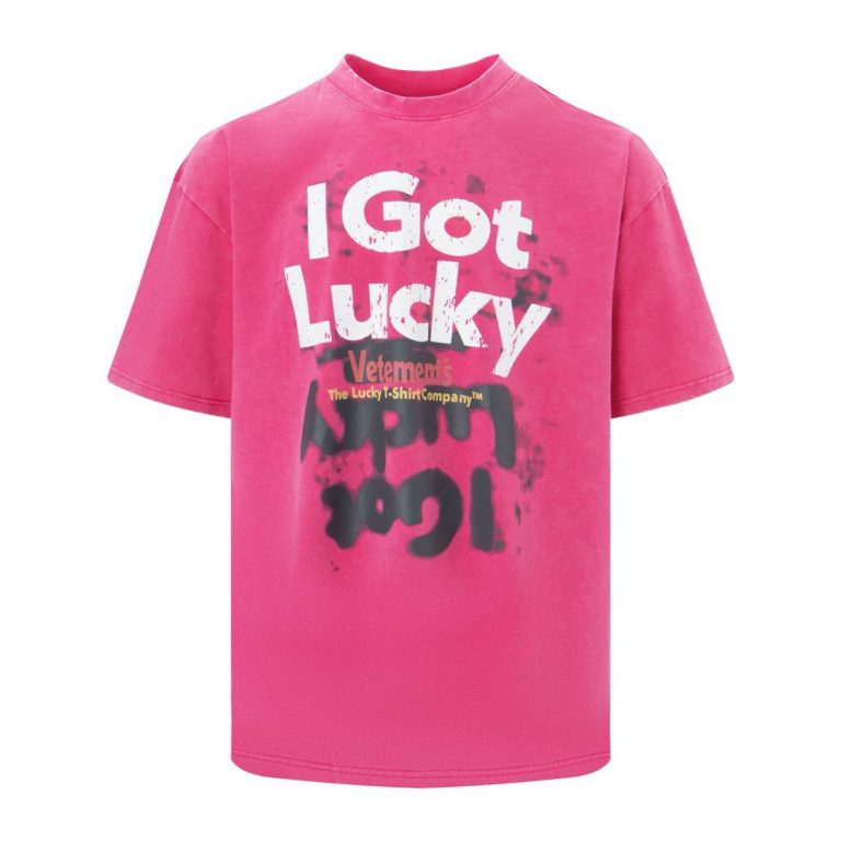 Футболка VETEMENTS I GOT LUCKY T-SHIRT Washed Pink