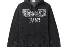 Худи Vetements на молнии с принтом FAN Black