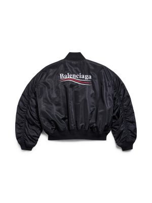 Бомбер Balenciaga Political Campaign Varsity Jacket in black light nylon