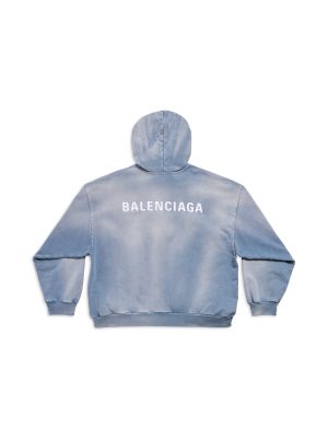 Худи Balenciaga BACK HOODIE MEDIUM FIT IN BLUE