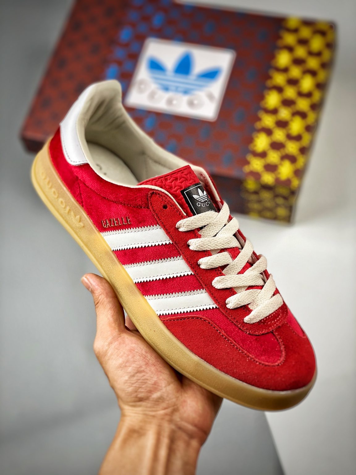 Gucci Adidas Gazelle Red Velvet