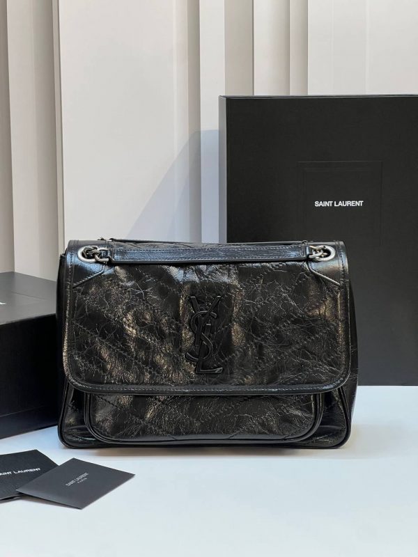 Сумка SAINT LAURENT YSL Niki MEDIUM В ВИНТАЖНОЙ КОЖЕ Black