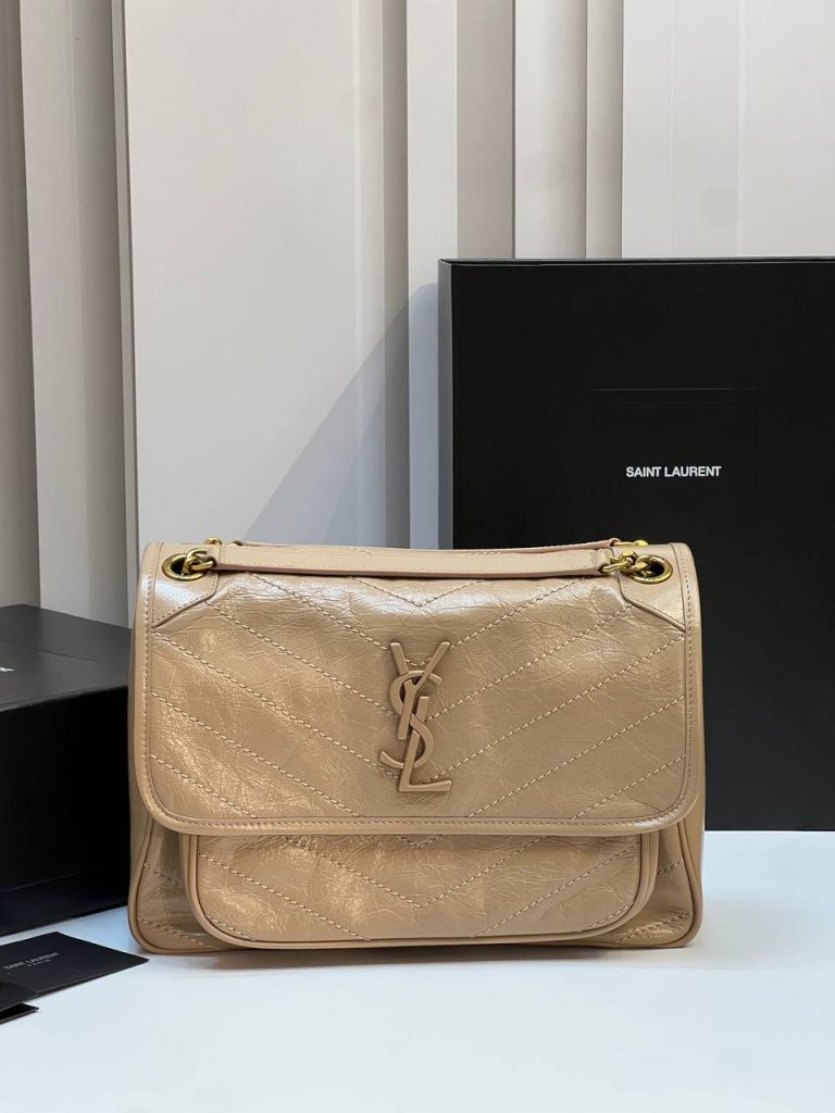 Yves Saint Laurent Сумка SAINT LAURENT YSL Niki MEDIUM В ВИНТАЖНОЙ КОЖЕ Beige Gold