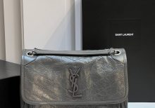 Сумка SAINT LAURENT YSL Niki MEDIUM В ВИНТАЖНОЙ КОЖЕ Grey