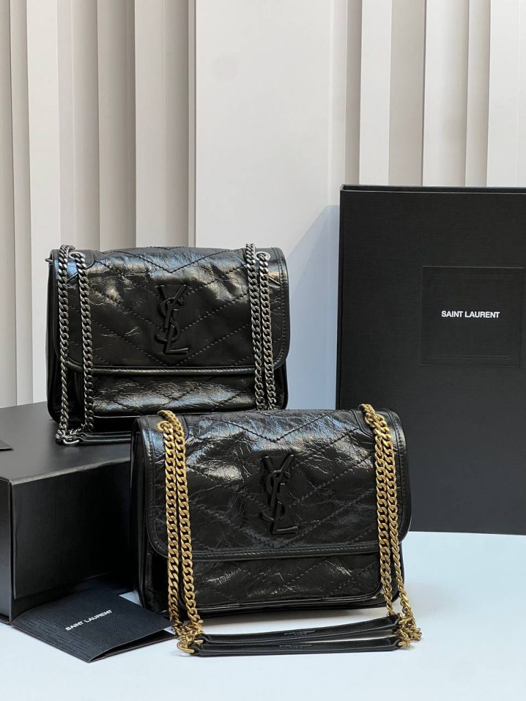 Yves Saint Laurent Сумка SAINT LAURENT YSL NIKI BABY IN VINTAGE LEATHER Black