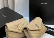 Saint Laurent YSL LOULOU SMALL IN QUILTED LEATHER BEIGE