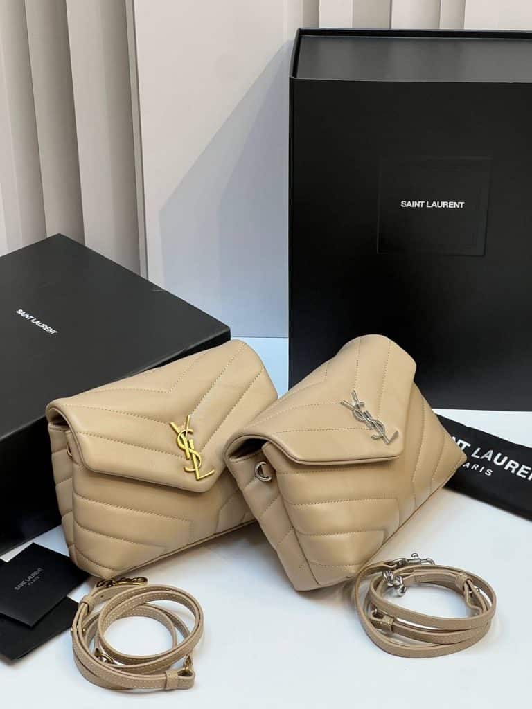 Yves Saint Laurent Saint Laurent YSL LOULOU SMALL IN QUILTED LEATHER BEIGE