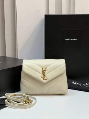 Saint Laurent YSL LOULOU SMALL IN QUILTED LEATHER BLANC VINTAGE