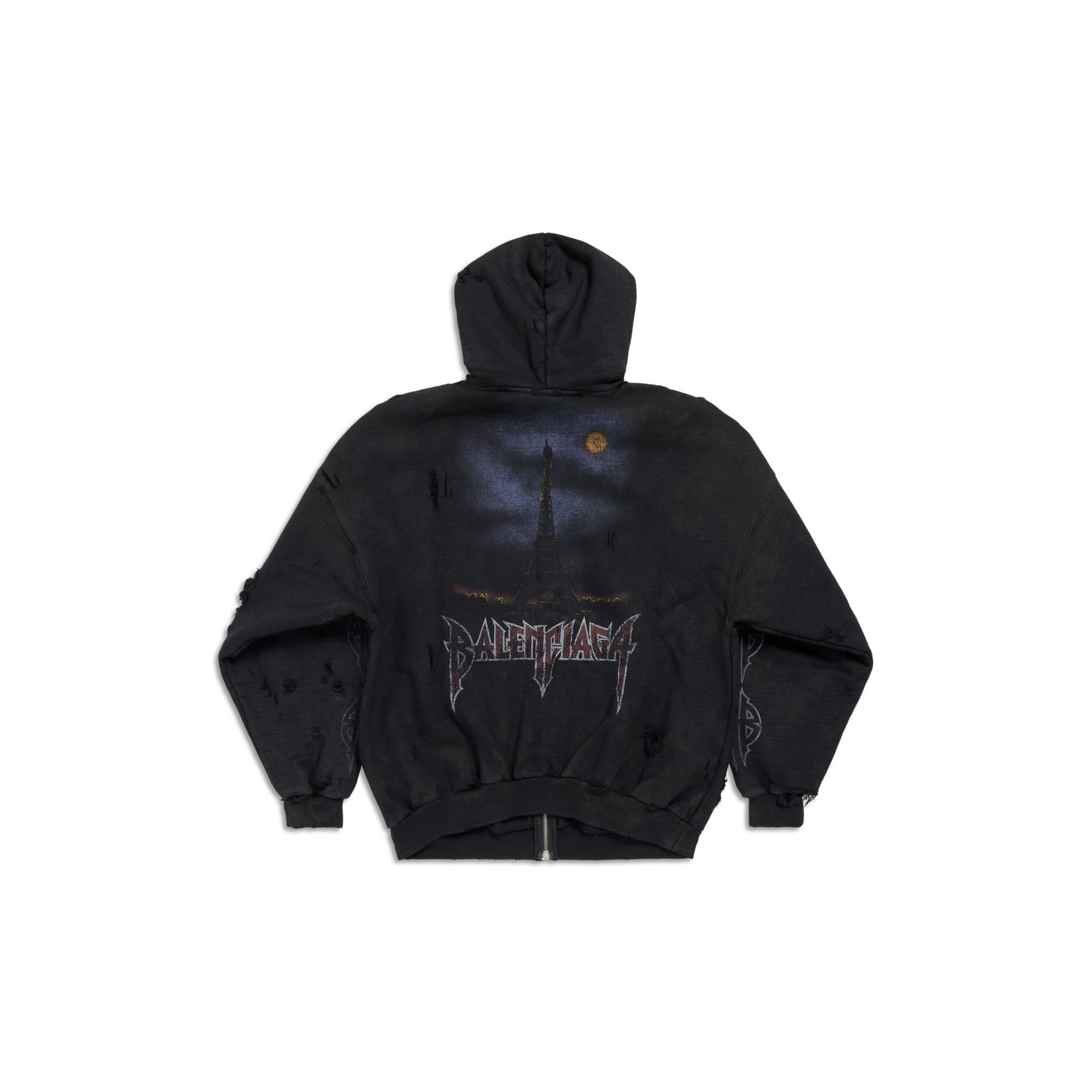 Худи Balenciaga Paris Moon Outerwear Zip-Up Hoodie Oversized Black