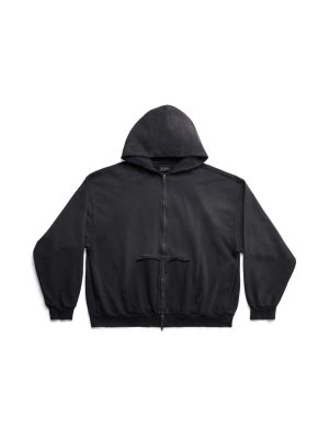 Худи Balenciaga Tape Type Ripped Pocket Zip-Up Hoodie Large Fit
