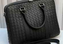 Кожаная сумка для ноутбука Bottega Veneta intreccio ad inserto