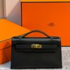 Сумка Hermes Mini Kelly Pochette 22cm Bag In Black Epsom Leather GHW