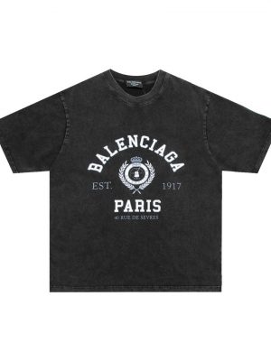 Футболка Balenciaga college 1917 t-shirt medium fit in black