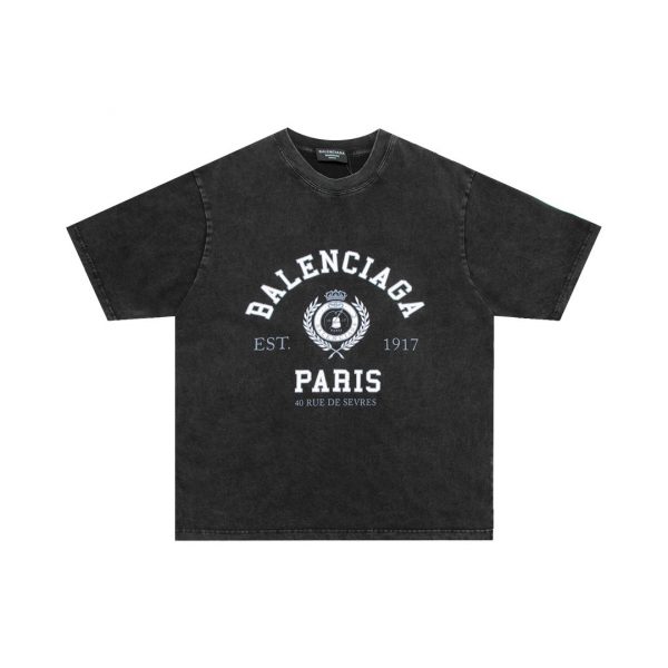 Футболка Balenciaga college 1917 t-shirt medium fit in black