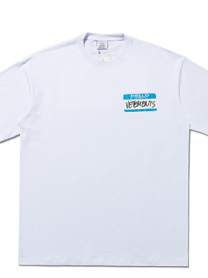 Футболка VETEMENTS My Name is VETEMENTS T-Shirt in White Blue