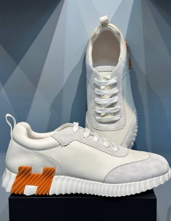 Кроссовки HERMES Bouncing Lifestyle Shoes Leather White Orange H221898Z-H92