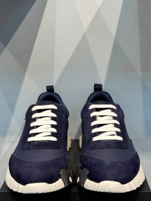 Кроссовки HERMES Bouncing Lifestyle Shoes Leather Navy Blue