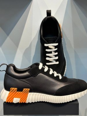 Кроссовки HERMES Bouncing Lifestyle Shoes Leather Black