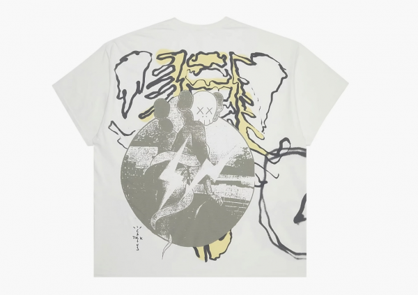 Футболка Travis Scott Cactus Jack X Kaws X Fragment Aged Yellow CJFR SS01