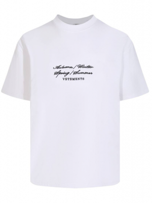 Футболка VETEMENTS Embroidered Logo T-shirt White