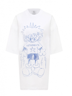 Футболка VETEMENTS Scribbled Teen T-Shirt White