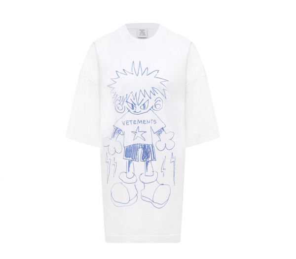 Футболка VETEMENTS Scribbled Teen T-Shirt White UE64TR340W