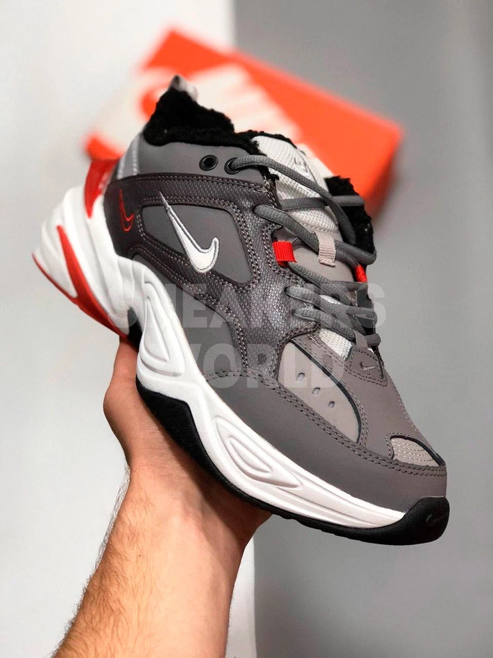 Nike M2K Tekno серые с мехом