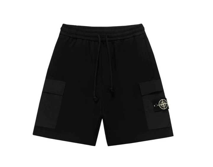 Хлопковые шорты Stone Island черные