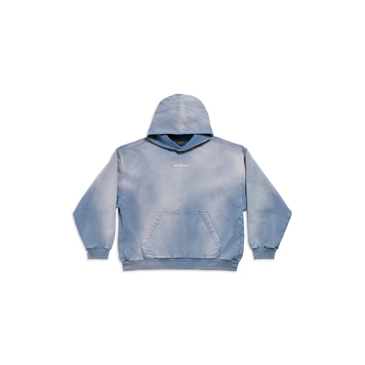 Худи Balenciaga BACK HOODIE MEDIUM FIT IN BLUE